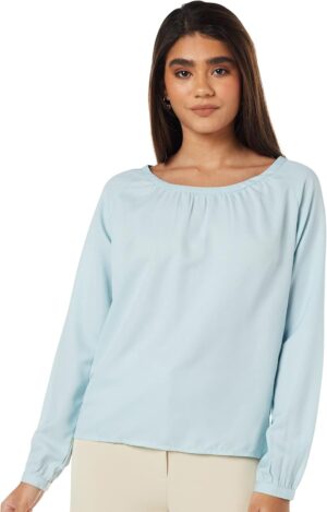 بلوزة بقصة عادية للنساء ولون سادة من أمازون براند - سيمبول