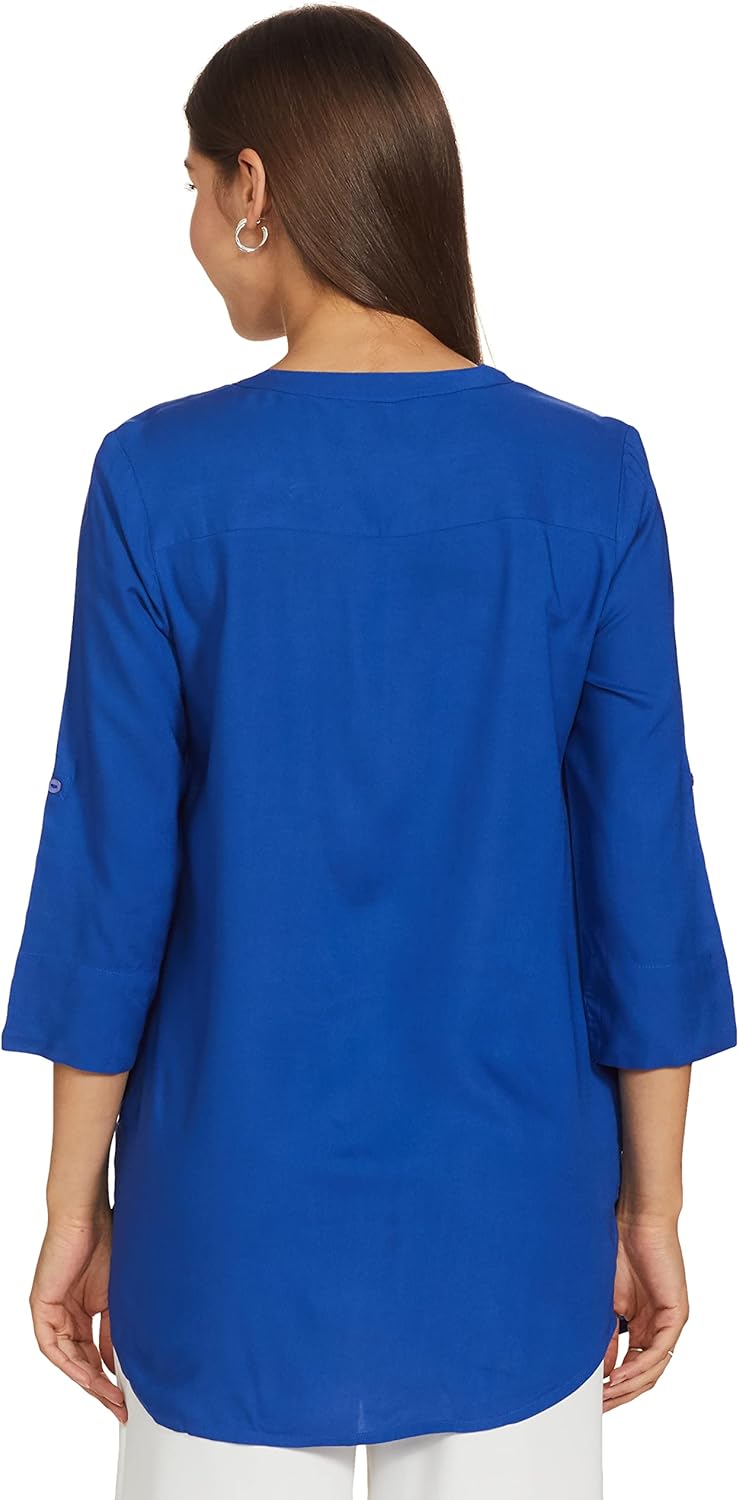 بلوزة بقصة عادية للنساء ولون سادة من أمازون براند - سيمبول 2 بلوزة بقصة عادية للنساء ولون سادة من أمازون براند - سيمبول - الصورة 2