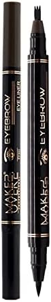 ميك اوفر 22 قلم تحديد العيون والحواجب 2 في 1 EY002 (اسود/ بني داكن)