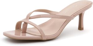 شو لاند حذاء ستيليتو بكعب منخفض مفتوح عند الاصابع للنساء من تارسي، سهل الارتداء للعطلات والحفلات الراقصة والزفاف