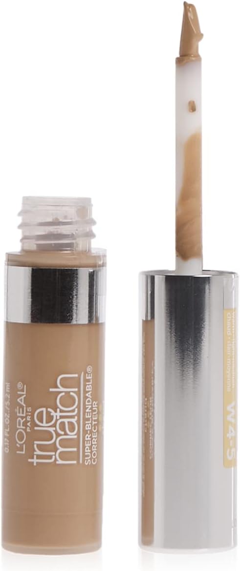 كونسيلر سائل من لوريال باريس بدرجة فاتح/متوسط دافئ لجميع أنواع البشرة بتشطيب طبيعي، فائق المزج ومشرق، سعة 5 مل