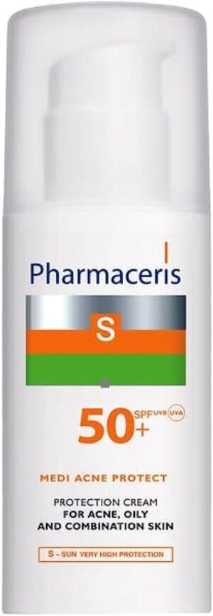 كريم واقي من الشمس ميدي اكني بعامل حماية 50+ فارمسيرز سعة 50 مل منفارماسيريس حساس زيتي 500 SPF