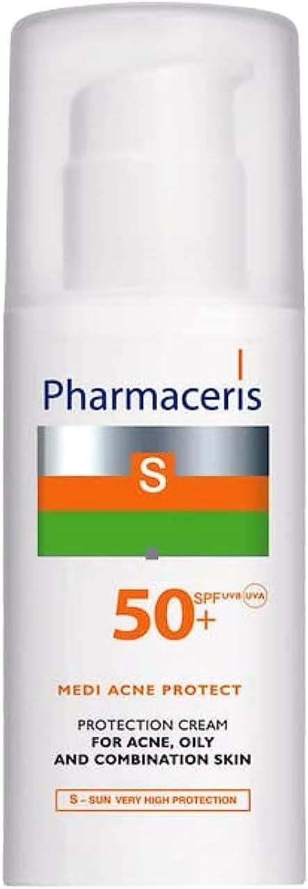 كريم واقي من الشمس ميدي اكني بعامل حماية 50+ فارمسيرز سعة 50 مل منفارماسيريس حساس زيتي 500 SPF