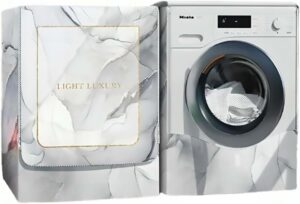 غطاء غسالة مقاس 60 × 85 سم من الميكاكوز، غطاء حماية للغسالة والمجفف من الغبار والماء وواقي من الشمس مع سحاب، لحماية الغسالة ذات التحميل الامامي