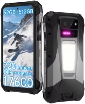 TANK X 8849 5G Smartphone 32+512GB Built-in 1080P 220 lumen Projector 50MP+64MP Camara Android 15 17600mah Battery NFC