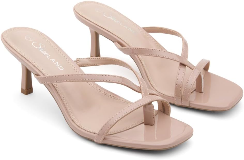 شو لاند حذاء ستيليتو بكعب منخفض مفتوح عند الاصابع للنساء من تارسي، سهل الارتداء للعطلات والحفلات الراقصة والزفاف 14