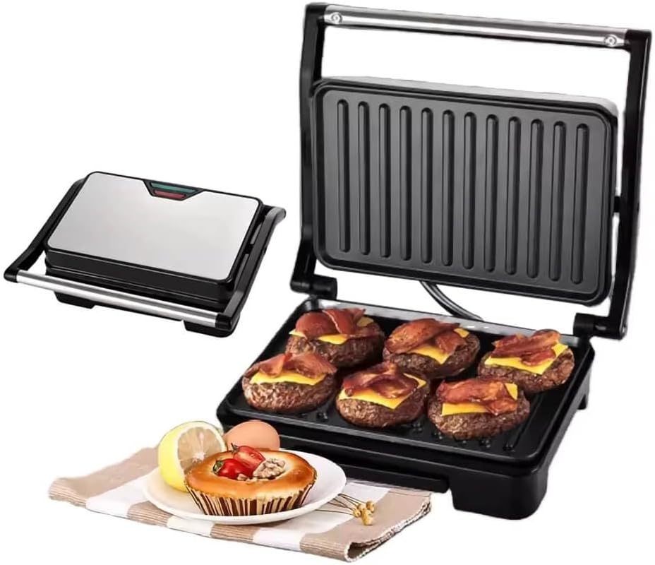 جريدل كهربائي من جوشبيرج بتصميم عصري، مصنوع من البلاستيك والستانلس ستيل، باللون الأسود والفضي، بقوة 850 واط، مع طلاء مانع للالتصاق ولمسة باردة