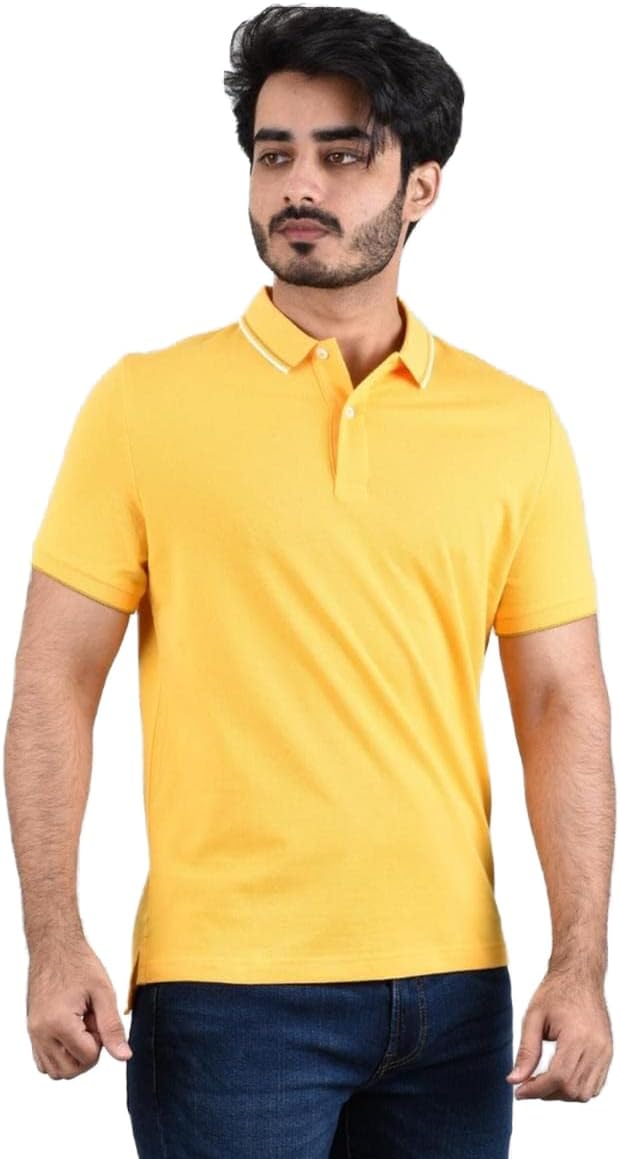 تي شيرت بولو للرجال من جيوردانو، بلون سادة