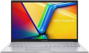 اسس لابتوب فيفوبوك 15 X1504VA بشاشة FHD 15.6 انش ومعالج انتل كور 5 120U وذاكرة RAM 8GB وSSD 512GB وبطاقة رسومات انتل انجليزي K/B وويندوز 11 هوم، فضي