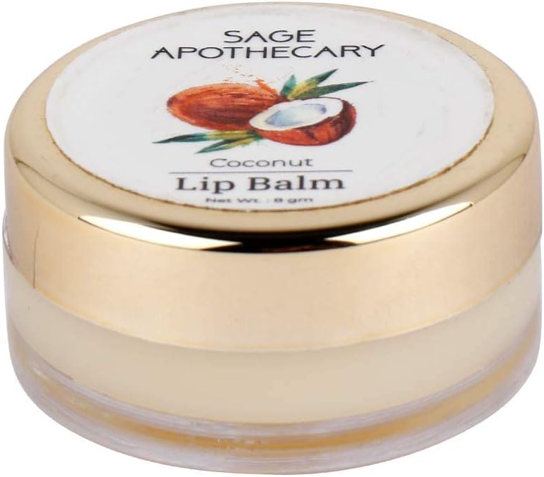 بلسم الشفاه سيج أبوثيكاري فائق النعومة بجوز الهند مع فوائد المكونات الطبيعية للنساء الشفاه الداكنة لتفتيح الشفاه | يوفر الرطوبة للشفاه الجافة | ترطيب لمدة 24 ساعة - 8 جم