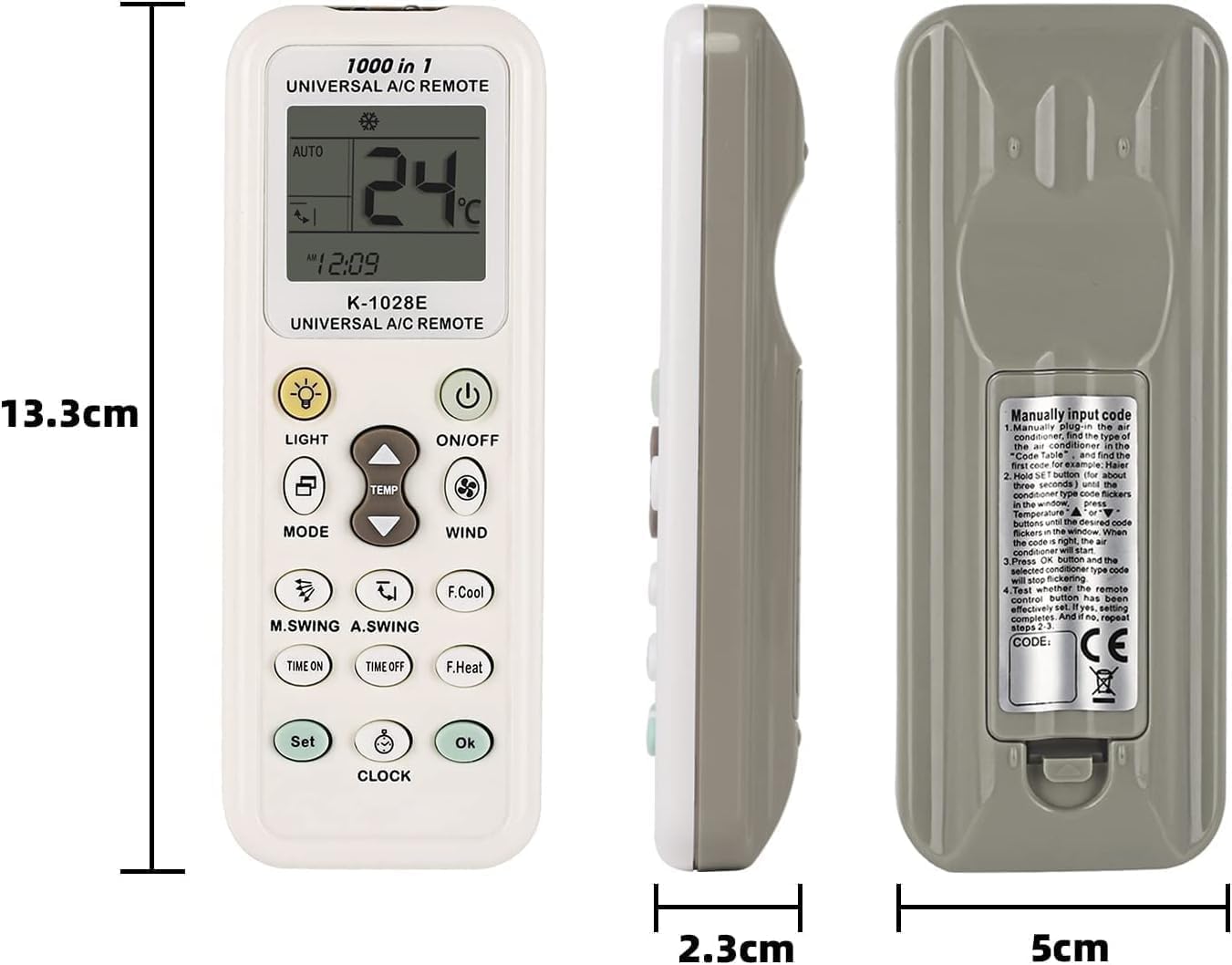 جهاز تحكم عن بعد عالمي لمكيف الهواء من جويز، وحدة تحكم بديلة بيضاء مع شاشة LCD، متوافقة مع دايكين هيتاشي جري والمزيد من العلامات التجارية لمكيف الهواء 5 جهاز تحكم عن بعد عالمي لمكيف الهواء من جويز، وحدة تحكم بديلة بيضاء مع شاشة LCD، متوافقة مع دايكين هيتاشي جري والمزيد من العلامات التجارية لمكيف الهواء - الصورة 5