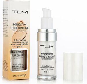 كريم اساس تي ال ام متغير اللون بتغطية كاملة خالية من العيوب بلون طبيعي دافئ للبشرة