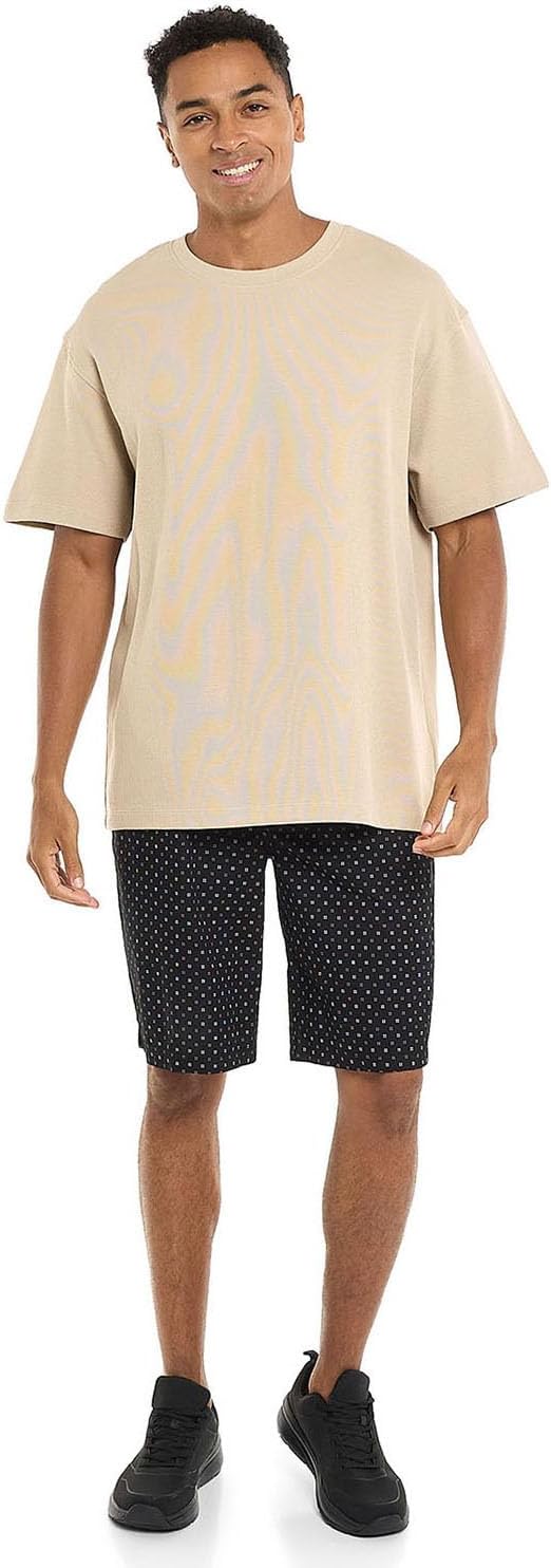 R&B Men's 325-0610MN005-4 Textured T-Shirt with Crew Neck and Short Sleeves