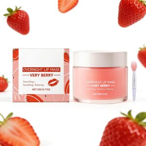 قناع شفاه جيلي لاصلاح الشفاه اثناء الليل من نجيب، قناع نوم للشفاه 20 غرام، مرطب مكثف، بهجة غنية بالتوت، اصلاح الشفاه المتشققة، يقلل من خطوط الشفاه، علاج الشفاه ليلا، مرطب شفاه مهدئ