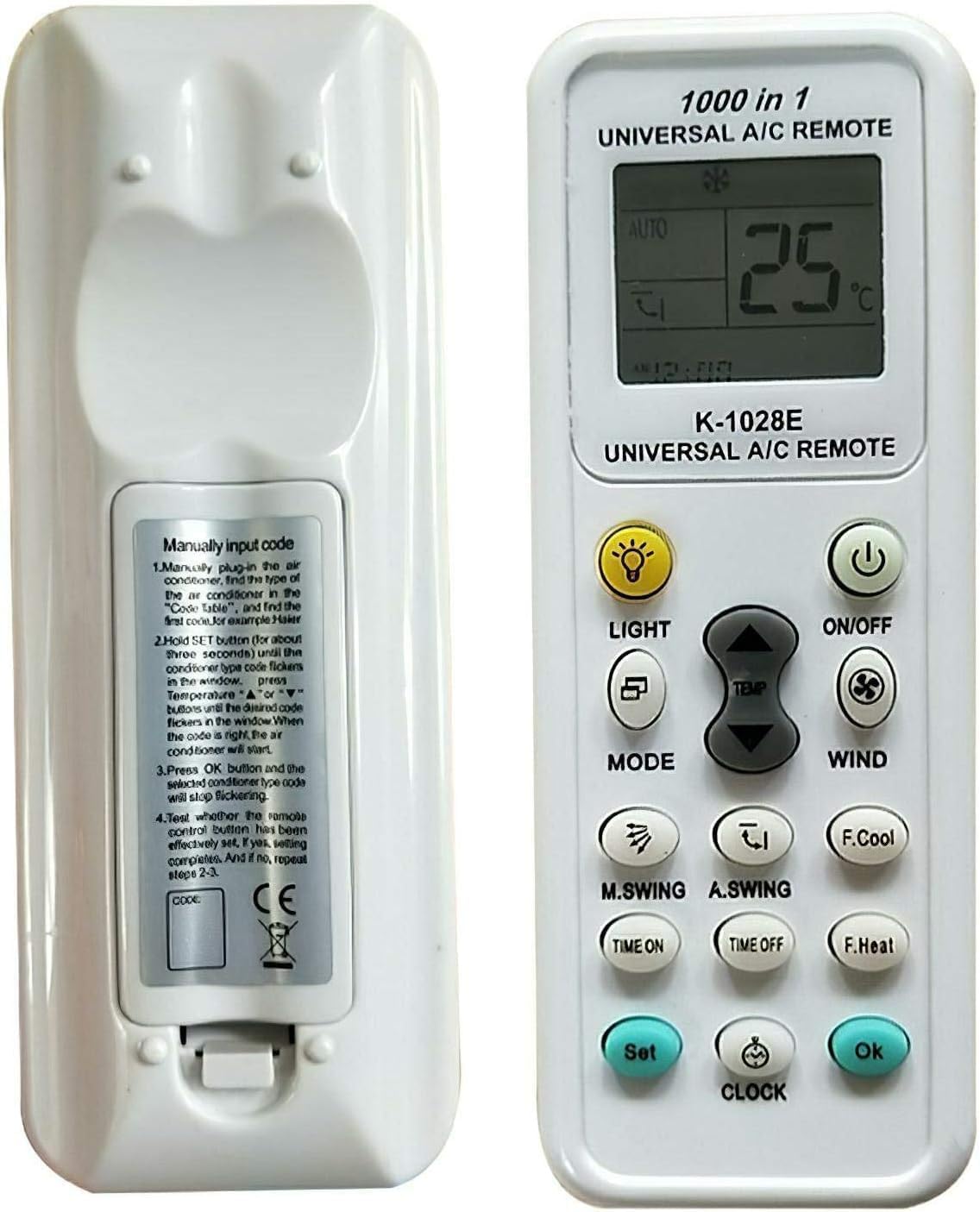 جهاز تحكم عن بعد عالمي لمكيف الهواء من جويز، وحدة تحكم بديلة بيضاء مع شاشة LCD، متوافقة مع دايكين هيتاشي جري والمزيد من العلامات التجارية لمكيف الهواء 1 جهاز تحكم عن بعد عالمي لمكيف الهواء من جويز، وحدة تحكم بديلة بيضاء مع شاشة LCD، متوافقة مع دايكين هيتاشي جري والمزيد من العلامات التجارية لمكيف الهواء