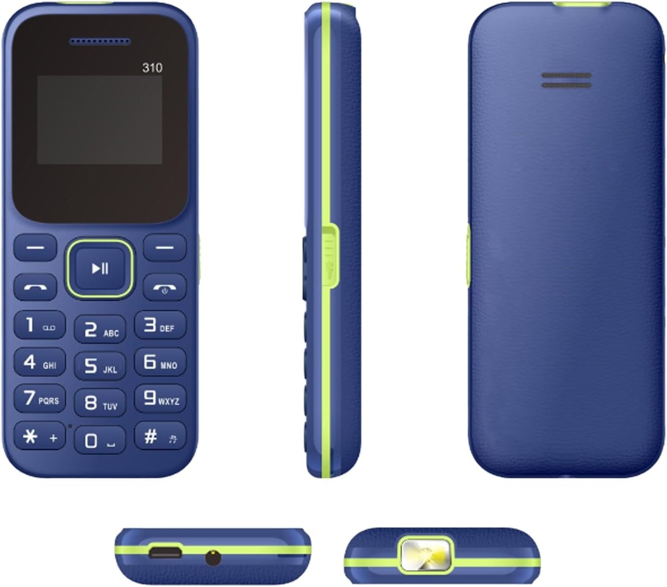 جوال بيسيك من سيكسبي لكبار السن والاطفال، هواتف غبية غير مقفلة بدون انترنت - مع ازرار كبيرة، MP3، MP4، كاميرا، مصباح يدوي، اس او اس، ازرق