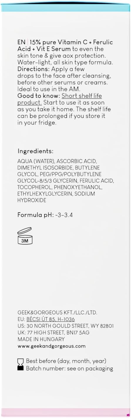 سيروم 101 سي جلو من جيك اند جورجيوس - مصل فيتامين بنسبة 15% خفيف للغاية + حمض الفيروليك وفيتامين E يوفر حماية البيئة يعزز الكولاجين ويوحد لون البشرة - لجميع انواع 30 مل 10 61EhJ u8eLL. AC SL1500