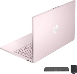 HP لابتوب ستريم 14 انش HD، معالج انتل N150، ذاكرة RAM 16GB، تخزين 416GB (مجموعة قاعدة شحن 128GB UFS+288GB)، بطاقة رسومات انتل، اوفيس 365 لمدة عام، كوبايلوت، واي فاي، كاميرا HD، ويندوز 11، زهري