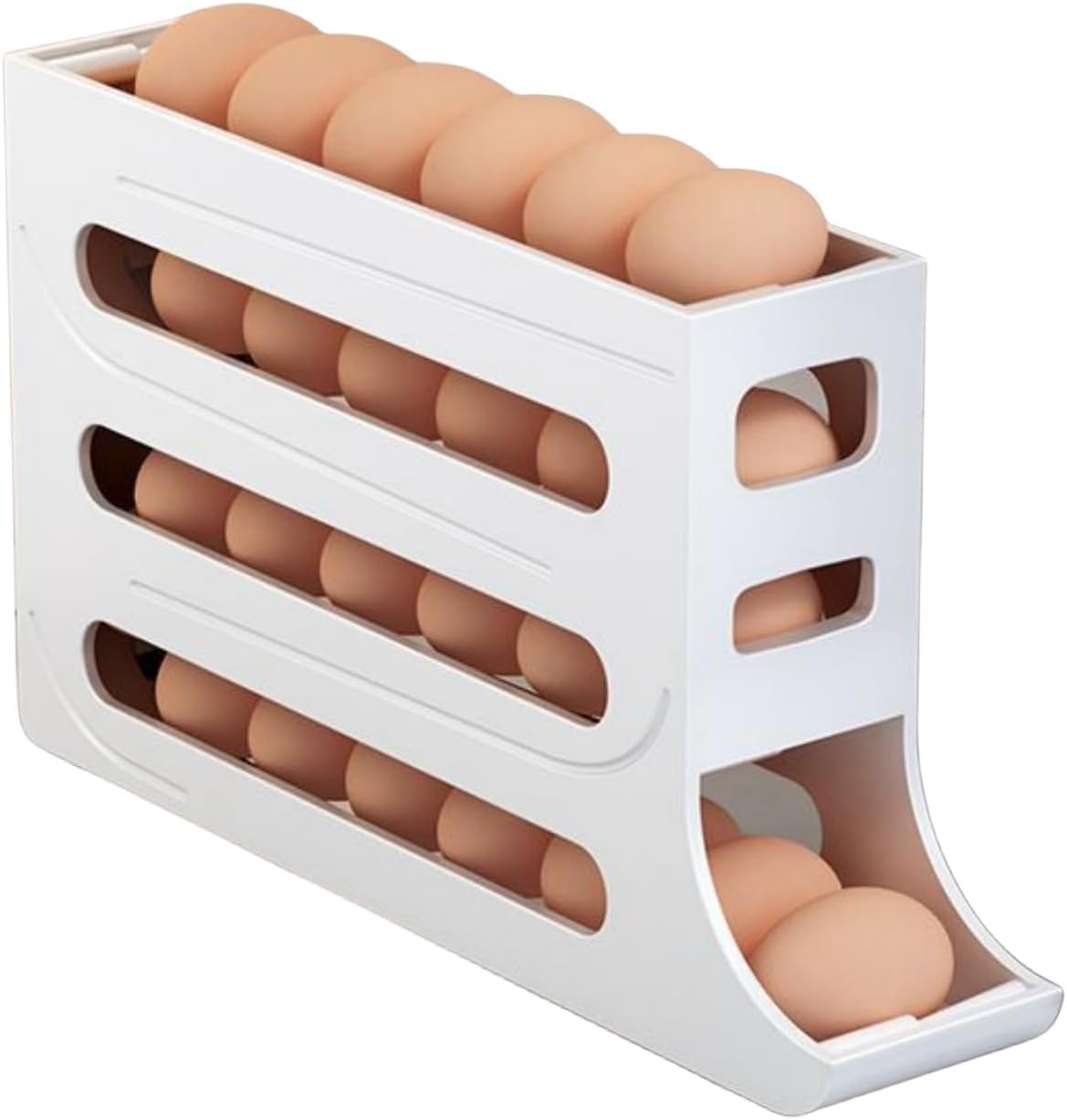 صينية تنظيم البيض للثلاجة من بوكسونج توزيع 30 بيضة حامل بيض قابل للطي لاسفل ابيض 1 صينية تنظيم البيض للثلاجة من بوكسونج توزيع 30 بيضة حامل بيض قابل للطي لاسفل ابيض