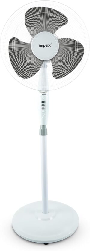 Impex 400mm(16 Inch) Oscillating Pedestal Fan |Stand Fan with Tilt Mechanism And Height Adjustable|55W Powerful 1200 RPM Copper Motor |3 Adjustable Fan Speeds|2 Years Warranty-PF 7501