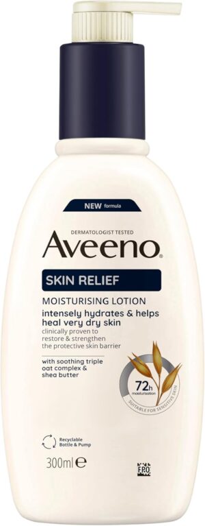 لوشن مرطّب من أفينو لتهدئة البشرة، يحتوي على تركيبة ثلاثية من الشوفان وزبدة الشيا، يرطب بعمق ويساعد على حل مشكلة جفاف البشرة، يرطب بشرتك بشكل فائق حتى ٧٢ ساعة، مناسب للبشرة الحساسة، ٣٠٠ مل