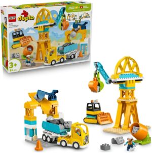 LEGO DUPLO 3 in 1 Construction Site and Vehicles - Educational Fine Motor Skills Toy for Toddlers - incl. Trucks, Cranes, Diggers - Birthday Gift for 3+ Year Old Boys & Girls - 10476