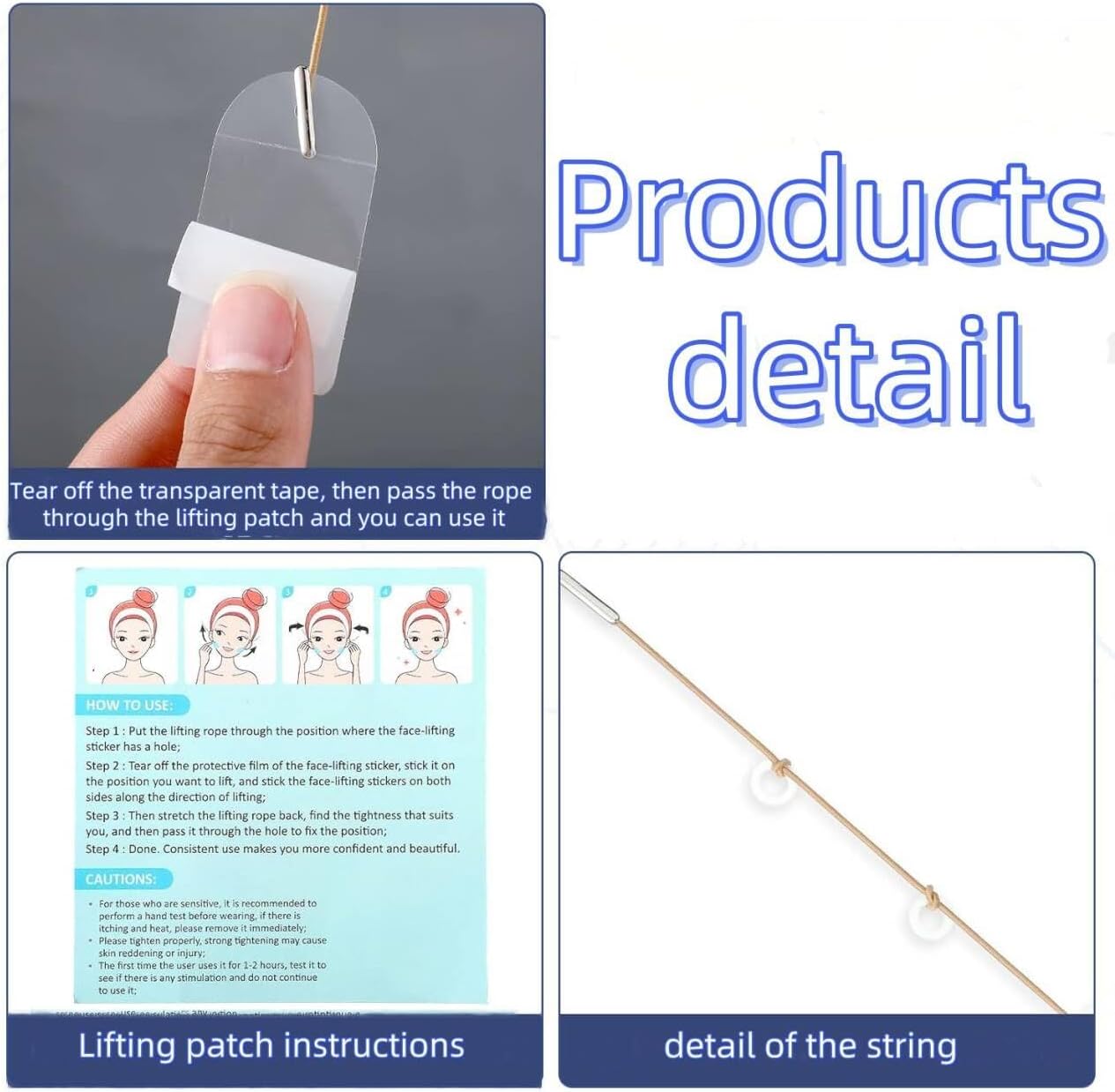 شريط لاصق غير مرئي لشد الوجه والتخلص الفوري من التجاعيد مع حبل ثابت لرفع الرقبة والعين مناسب للأوجه بنمط في لاين (8 قطع من الأربطة المرنة و60 شريط بديل) 5 شريط لاصق غير مرئي لشد الوجه والتخلص الفوري من التجاعيد مع حبل ثابت لرفع الرقبة والعين مناسب للأوجه بنمط في لاين (8 قطع من الأربطة المرنة و60 شريط بديل) - الصورة 5