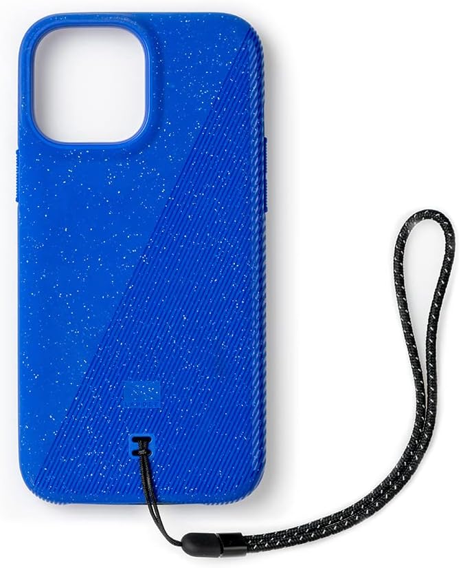 حافظة توري لجوال ايفون 13 برو ماكس (اصدار 2021) من لاندر، حبل قصير، ازرق مموج، أكريلونيتريل بوتادين ستايرين