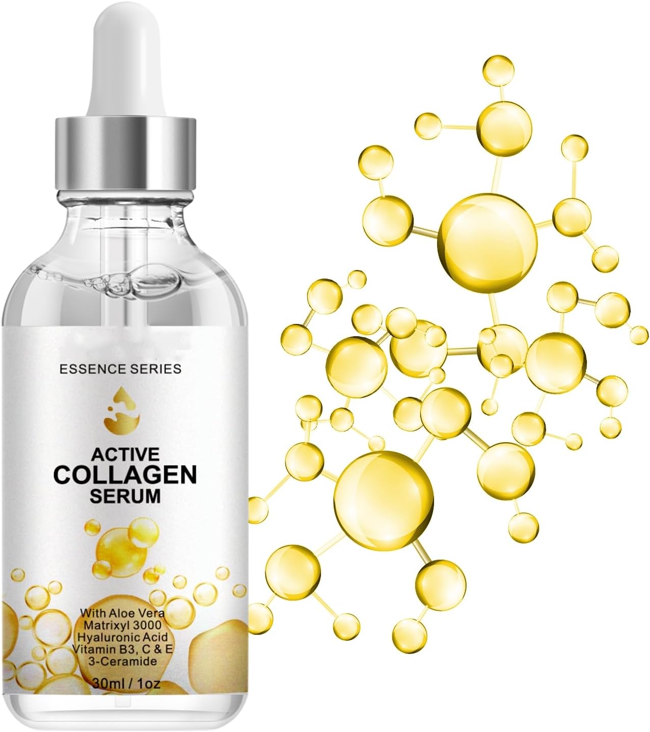 سيروم الكولاجين النشط طبيعي وعضوي مضاد لشيخوخة الوجه يحسن المرونة ويوحد لون البشرة ويرفعها ويشدها وينعمها لجميع انواع اونصة واحدة من شياكو لنوع كل الأنواعة للجنسين