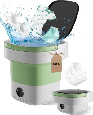 Portable washing machine,Mini Washer,12L upgraded large capacity foldable Washer.Deep cleaning of underwear, baby clothes and other small clothes.Suitable for apartments, dormitories, hotels