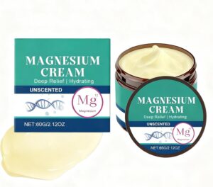 Unscented Body Magnesium Cream, Body Moisturizer, Moisturizing Relief for Stress & Better Sleep, Deep Muscle Relaxation & 24H Hydration for All Skin Types, Soothes Muscle Tension Relieves Soreness