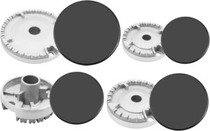 ELECDON Gas Stove Burner Caps Set of 4 - High-Performance Replacement Burner Lids for Gas Cooker for Gas Burner Cap Cover Head Replacement Fits Specialised Models (Dimensions in Images)