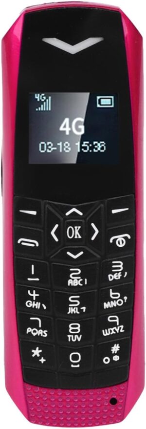 اسيكسيكس جوال صغير غير مقفل لكبار السن بتقنية 4G LTE مع زر كبير، يدعم بلوتوث ام بي 3 واف ام واس او اس ورسائل المكالمات الرئيسية (احمر وردي)