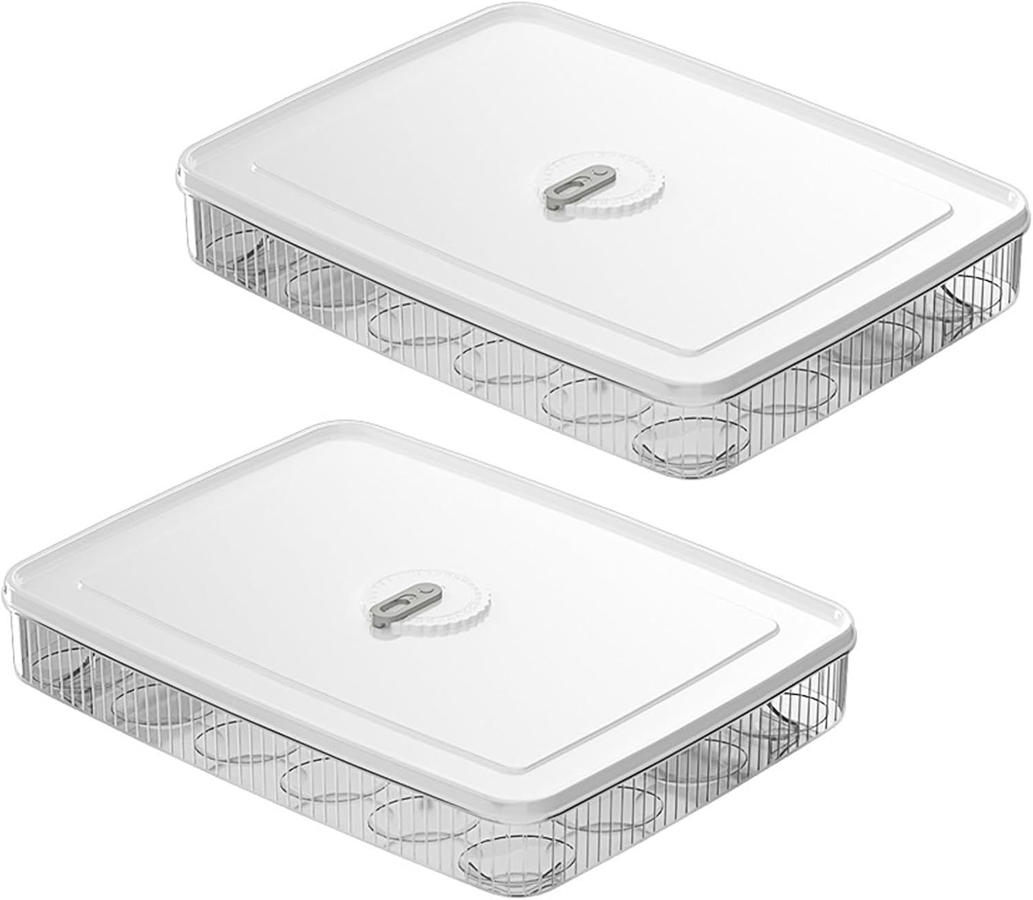 حاوية تخزين بيض من مايكيلا، مصنوعة من البلاستيك، عبوة من قطعتين، سعة 24 بيضة