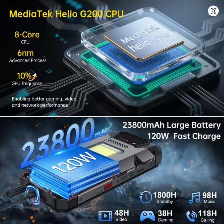 هاتف ذكي متين 8849 هايك 23800mAh 24GB + 512GB قابل للتوسيع 2TB 1200 لومن مصباح يدوي اندرويد 14 مكبري صوت 6.79 انش 120Hz من ال ام اتش تريد 5 هاتف ذكي متين 8849 هايك 23800mAh 24GB + 512GB قابل للتوسيع 2TB 1200 لومن مصباح يدوي اندرويد 14 مكبري صوت 6.79 انش 120Hz من ال ام اتش تريد - الصورة 5