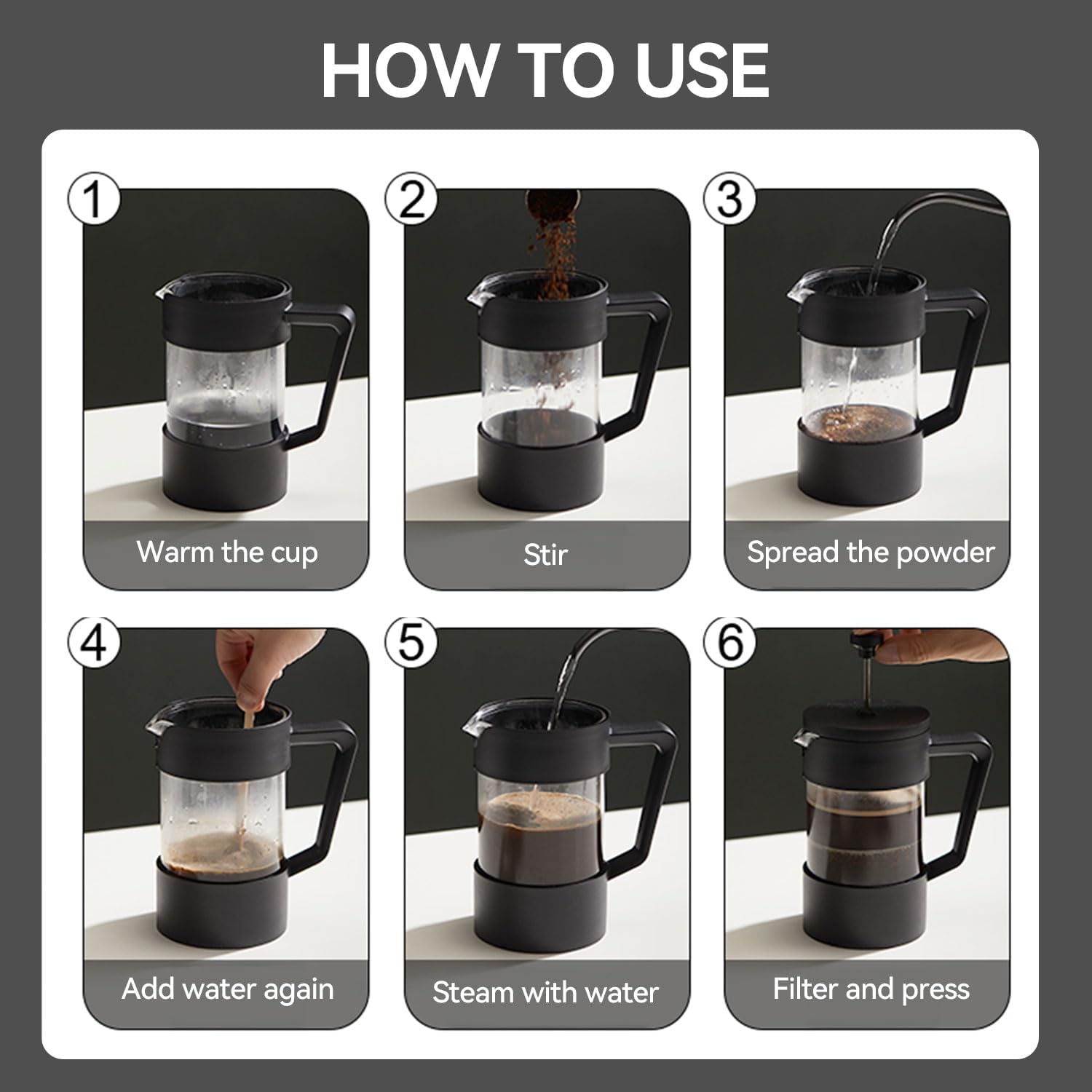 ماكينة تحضير القهوة والشاي الفرنسية من بروكسيما دايركت مع مغرفة قياس (1000 مل)، أسود 7 ماكينة تحضير القهوة والشاي الفرنسية من بروكسيما دايركت مع مغرفة قياس (1000 مل)، أسود - الصورة 7