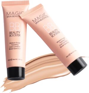 كريم أساس من الشيخة بلون ناتشورال بيج للبشرة الجافة والعادية بتشطيب طبيعي، خفيف الوزن وطويل الأمد، عبوة من قطعتين