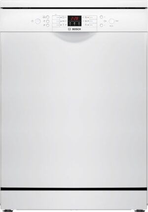 غسالة صحون قائمة بذاتها من السلسلة 2، 60 سم، لون أبيض، فائقة الهدوء، مزودة برف قابل للتعديل مع تقنية اكسترا دراي، هندسة ألمانية من بوش