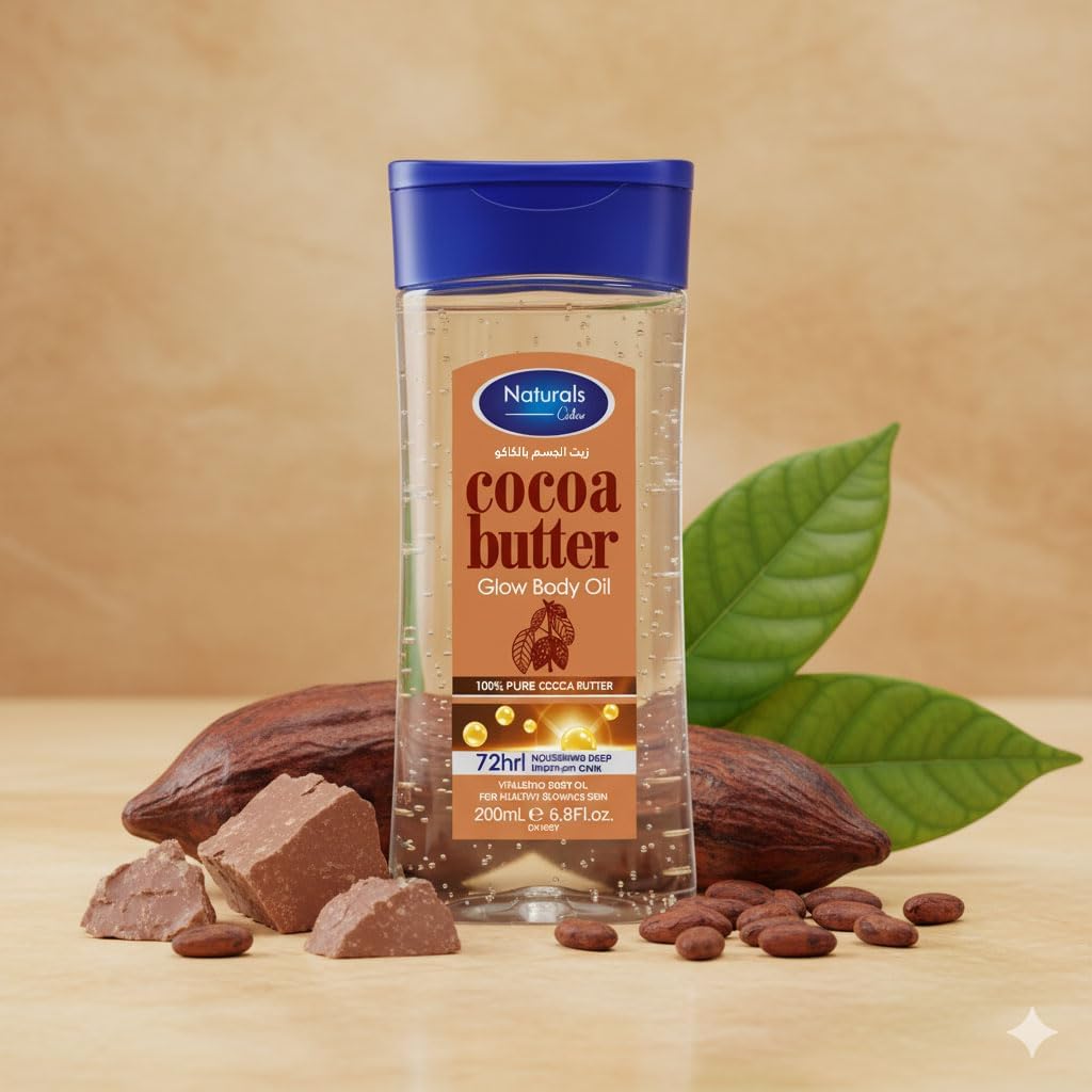 ناتشورالز جل الجسم المتوهج بزبدة الكاكاو، 200 مل، زيت مرطب لبشرة صحية 5 ناتشورالز جل الجسم المتوهج بزبدة الكاكاو، 200 مل، زيت مرطب لبشرة صحية - الصورة 5