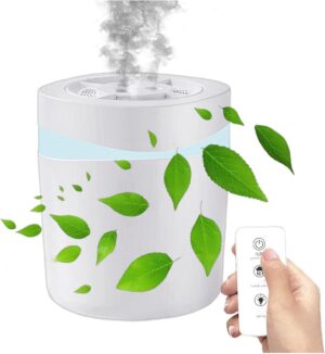 لوكوني جهاز تعديل الرطوبة 5 لتر لغرفة النوم مع ضوء ليلي، مرطب رذاذ بارد للمنزل، تشغيل هادئ مع دوران 360 درجة - 3 اسفنجات فلتر، قابس USB، للمنزل والمكتب، 20-60 متر مربع