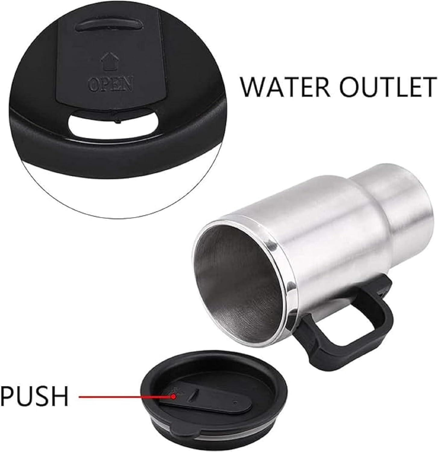 Car Electric Kettle Camping 12V Coffee Maker Water Kettle, Portable Kettle for Travel Car Truck Hot Water Heater Bottle for Making Tea Coffee Electric Cup Car 4 Car Electric Kettle Camping 12V Coffee Maker Water Kettle, Portable Kettle for Travel Car Truck Hot Water Heater Bottle for Making Tea Coffee Electric Cup Car - الصورة 4