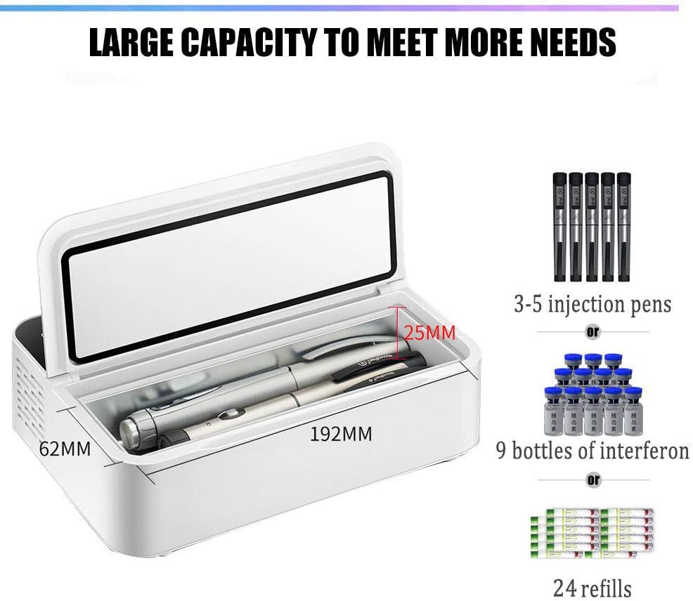 Small Fridge Cooler, Insulin Cooler Case Portable Insulin Bag Travel Keep Chilled Meds at 2-8 Degrees, Medical Insulin Travel Case,Singlebattery 11 61zYEillZkL. AC SL1000