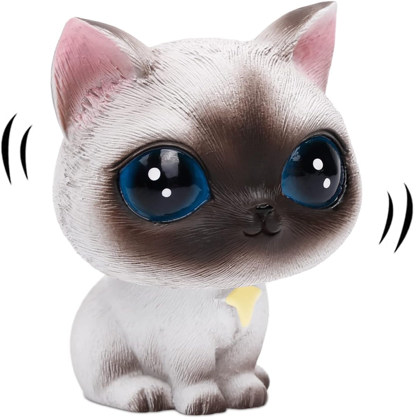 YGMONER Cat Bobblehead Ornaments Car Dashboard Shake Head Resin Figurines Car Interior Decoration (Siamese Cat)