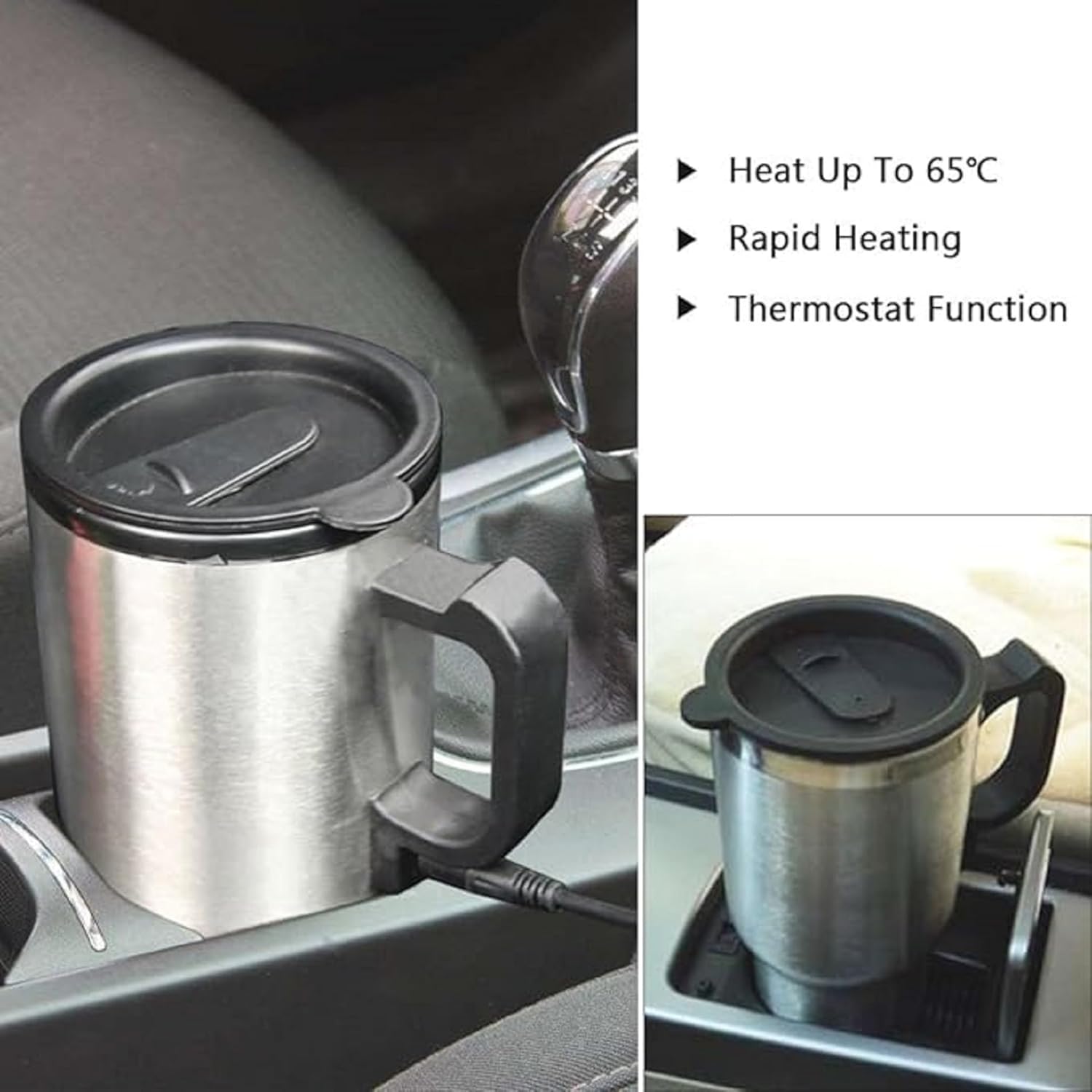 Car Electric Kettle Camping 12V Coffee Maker Water Kettle, Portable Kettle for Travel Car Truck Hot Water Heater Bottle for Making Tea Coffee Electric Cup Car 2 Car Electric Kettle Camping 12V Coffee Maker Water Kettle, Portable Kettle for Travel Car Truck Hot Water Heater Bottle for Making Tea Coffee Electric Cup Car - الصورة 2