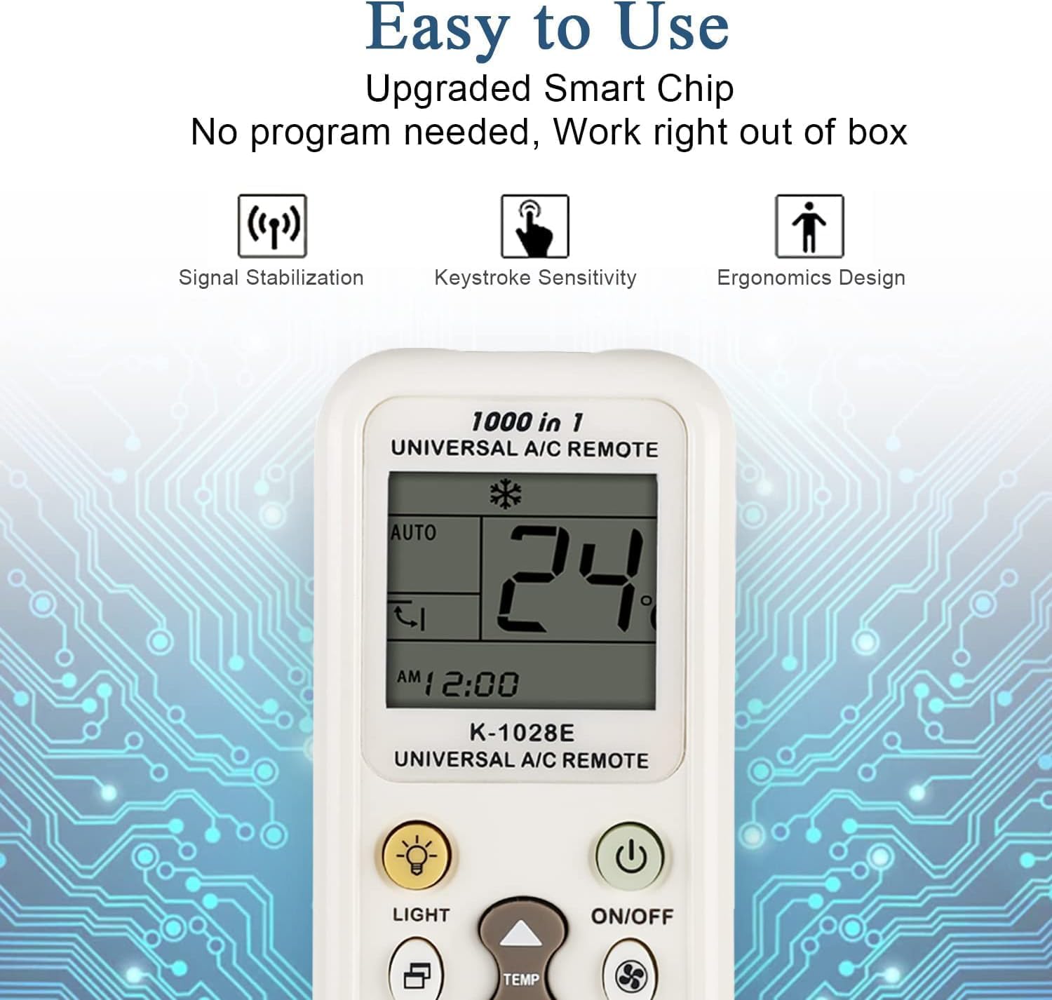 جهاز تحكم عن بعد عالمي لمكيف الهواء من جويز، وحدة تحكم بديلة بيضاء مع شاشة LCD، متوافقة مع دايكين هيتاشي جري والمزيد من العلامات التجارية لمكيف الهواء 2 جهاز تحكم عن بعد عالمي لمكيف الهواء من جويز، وحدة تحكم بديلة بيضاء مع شاشة LCD، متوافقة مع دايكين هيتاشي جري والمزيد من العلامات التجارية لمكيف الهواء - الصورة 2