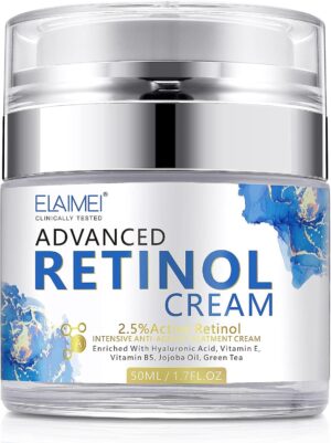 ELAIMEI Retinol Face Cream, Anti Wrinkle Face Cream, Anti Aging Face Cream with 2.5% Retinol, Hyaluronic Acid, Vitamin E, Night Face Cream for Women and Men
