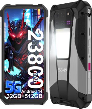 هاتف ذكي متين 8849 تانك 3 برو 23800mAh، جهاز عرض متين 32GB+512GB ثنائي شرائح الاتصال 5G اندرويد 14، شاشة كبيرة 6.75 انش، ضوء تخييم/توسيع 2 تيرابايت/او تي جي 97dB مكبر صوت عالي