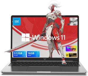لابتوب ألعاب 16 بوصة من كايجر، 16GB DDR4 512GB SSD، ويندوز 11 مع معالج رباعي النواة 12 (حتى 3.6GHz)، شاشة FHD 1920P، واي فاي 6، USB3.2، نوع C