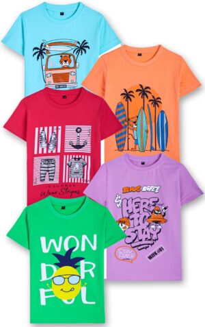 T2F Boys BYS-TSRT-17 T-Shirt (pack of 5)