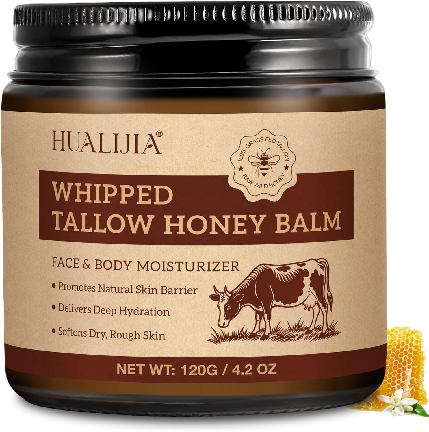 كريم للجسم كامل مرطب بشحم اللحم والعسل، مناسب لجميع أنواع البشرة، 120 جرام